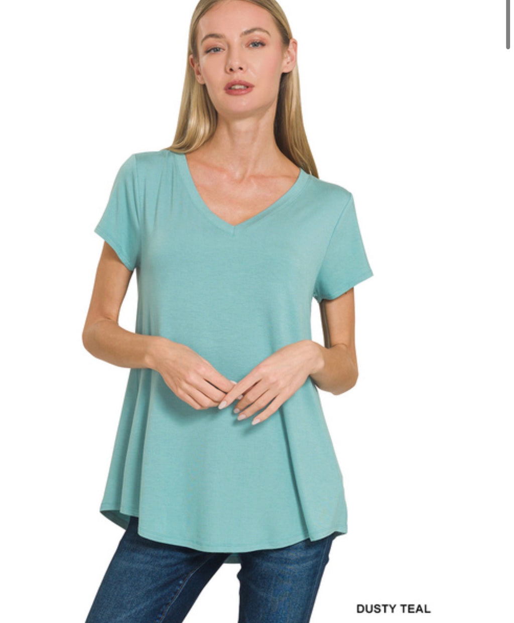 Short Sleeve V-Neck Top