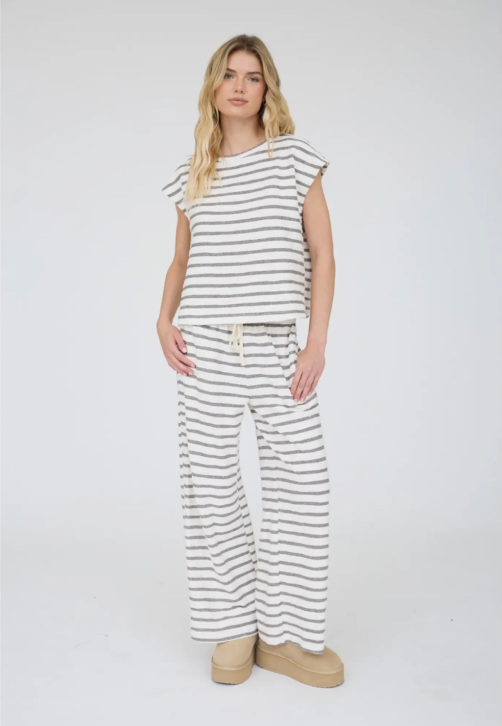 Stripped Round Neck Short Sleeve Top