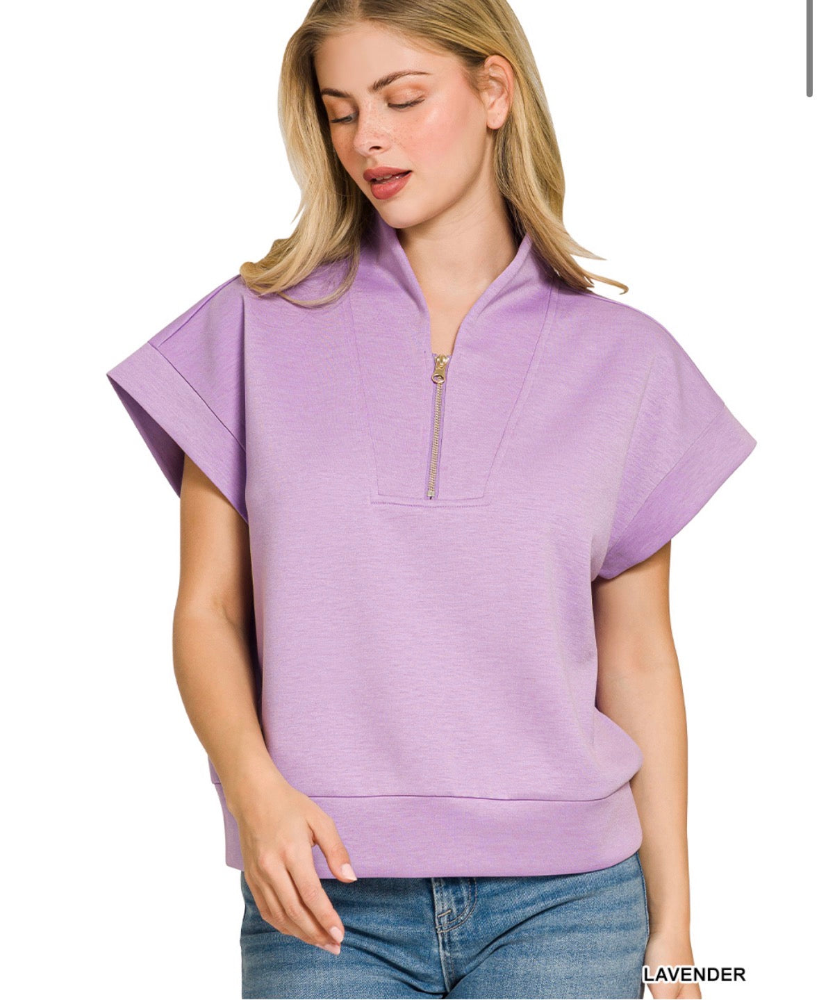 High Neck Half Zip Vest