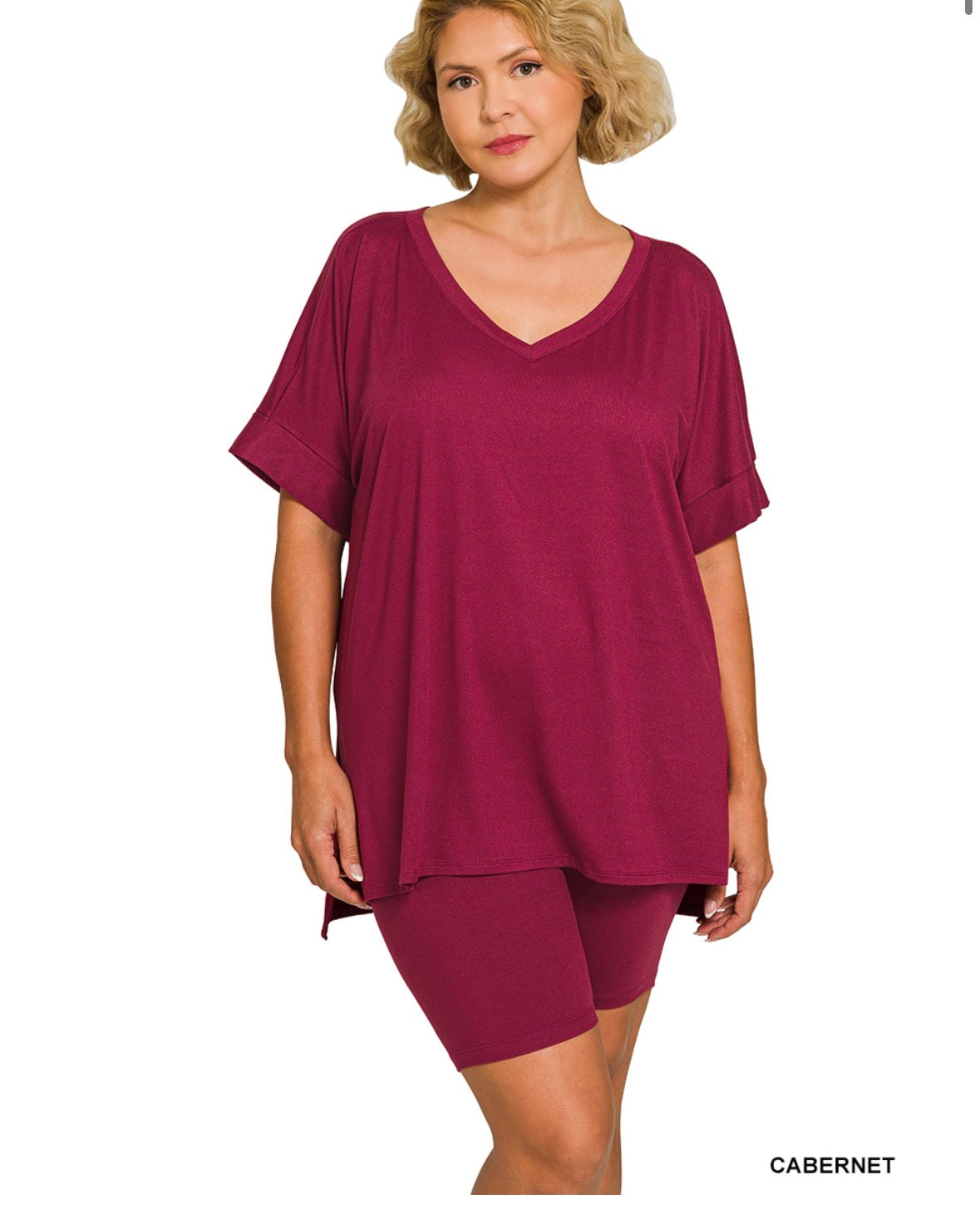 Butter Soft V-Neck Top & Biker Shorts