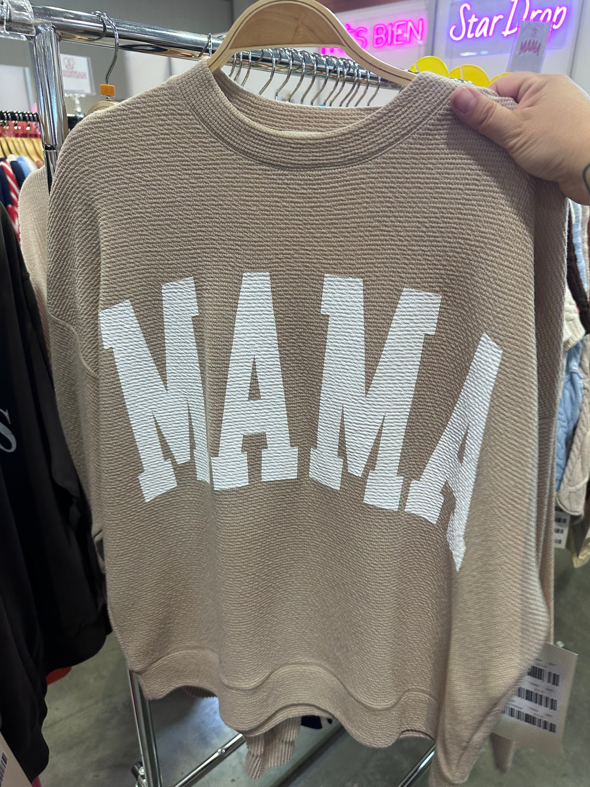 "mama" cloudy knit l/s top