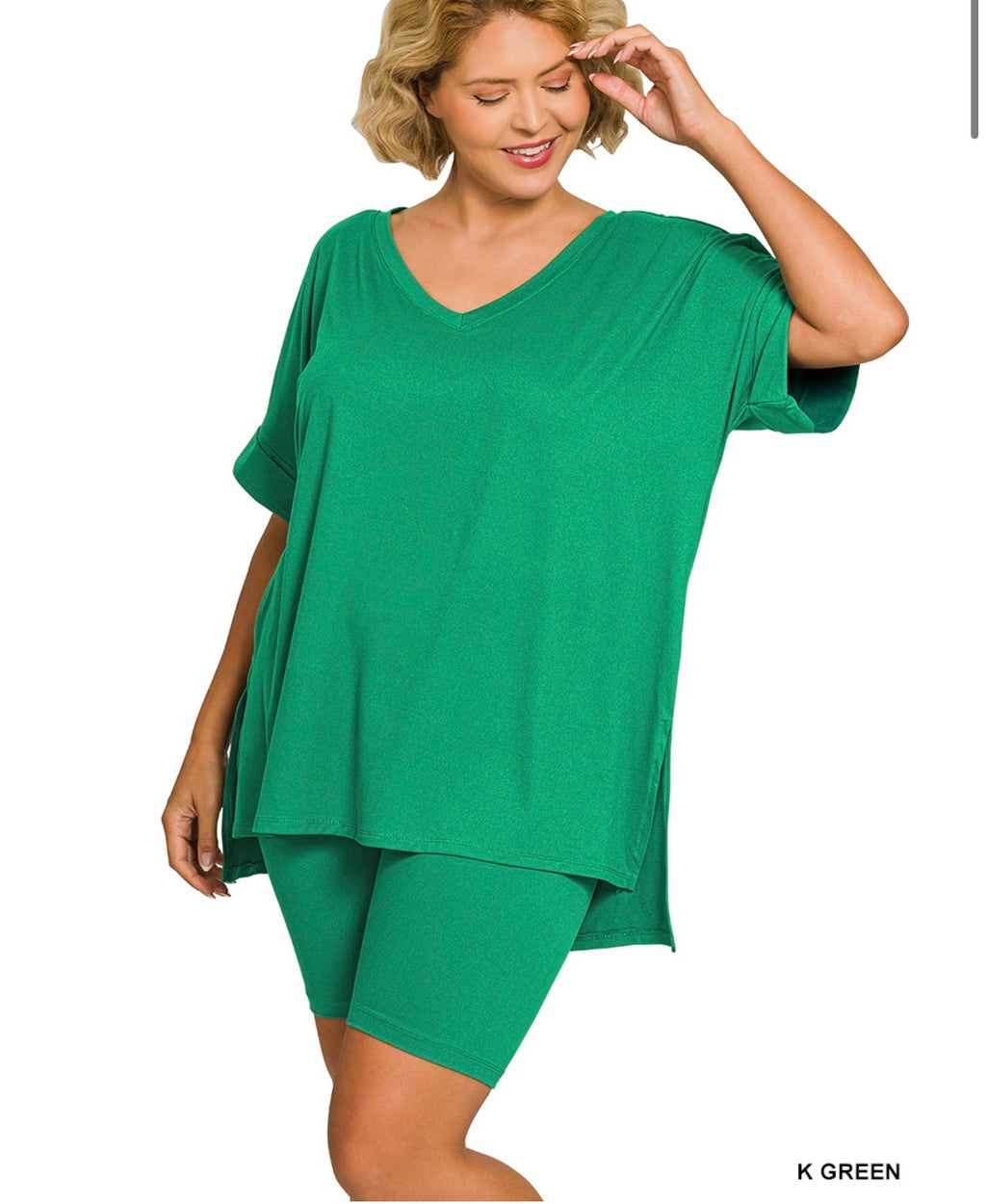Butter Soft V-Neck Biker Set