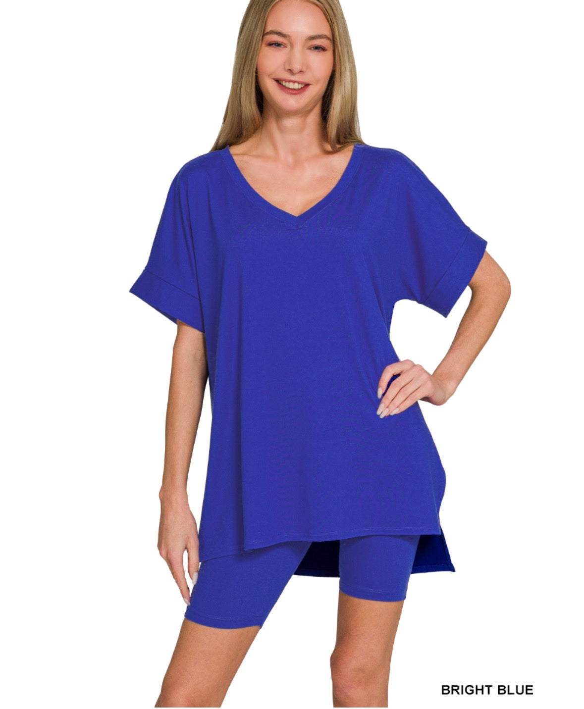 Butter Soft V-Neck Top & Biker Shorts