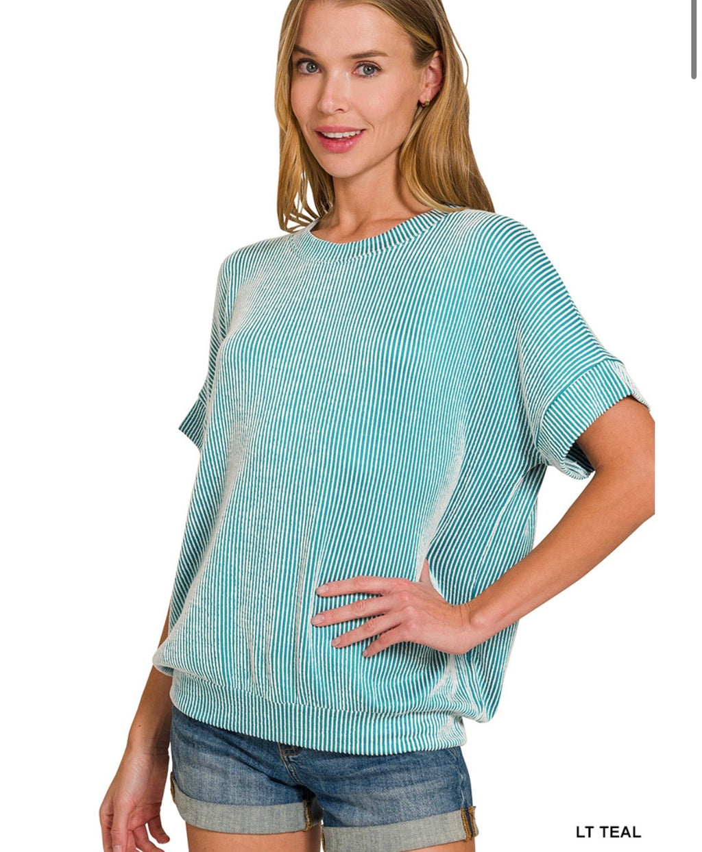Ribbed Short Sleeve Top