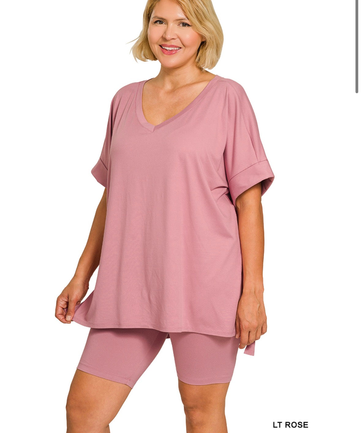 Butter Soft V-Neck Top & Biker Shorts