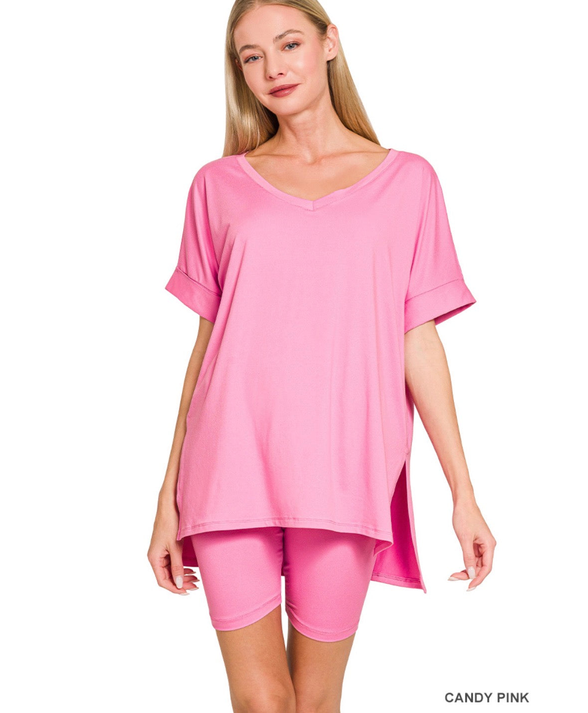 Butter Soft V-Neck Biker Set