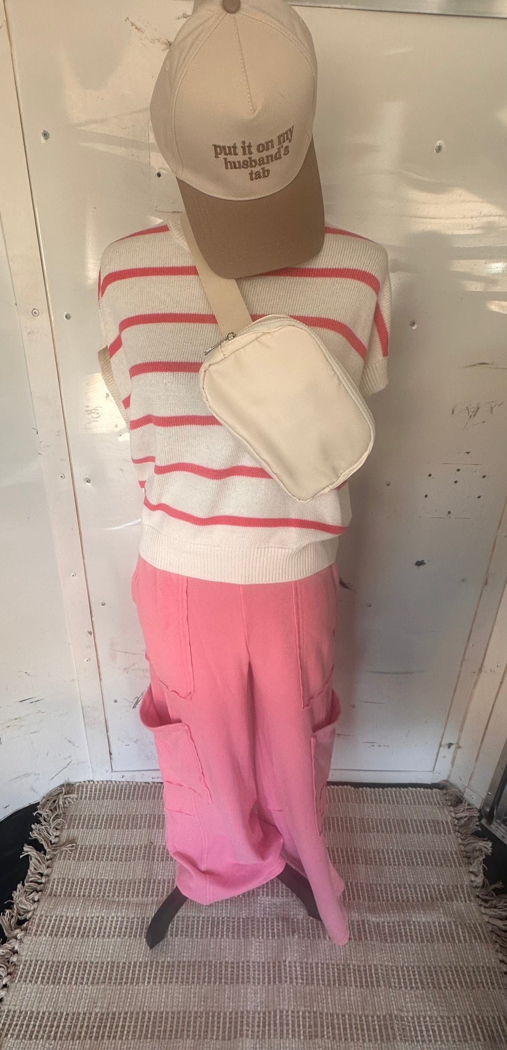 Striped Crew Neck Knit Top