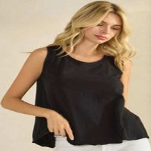 Soft Tank W/ Raw Edge Seam