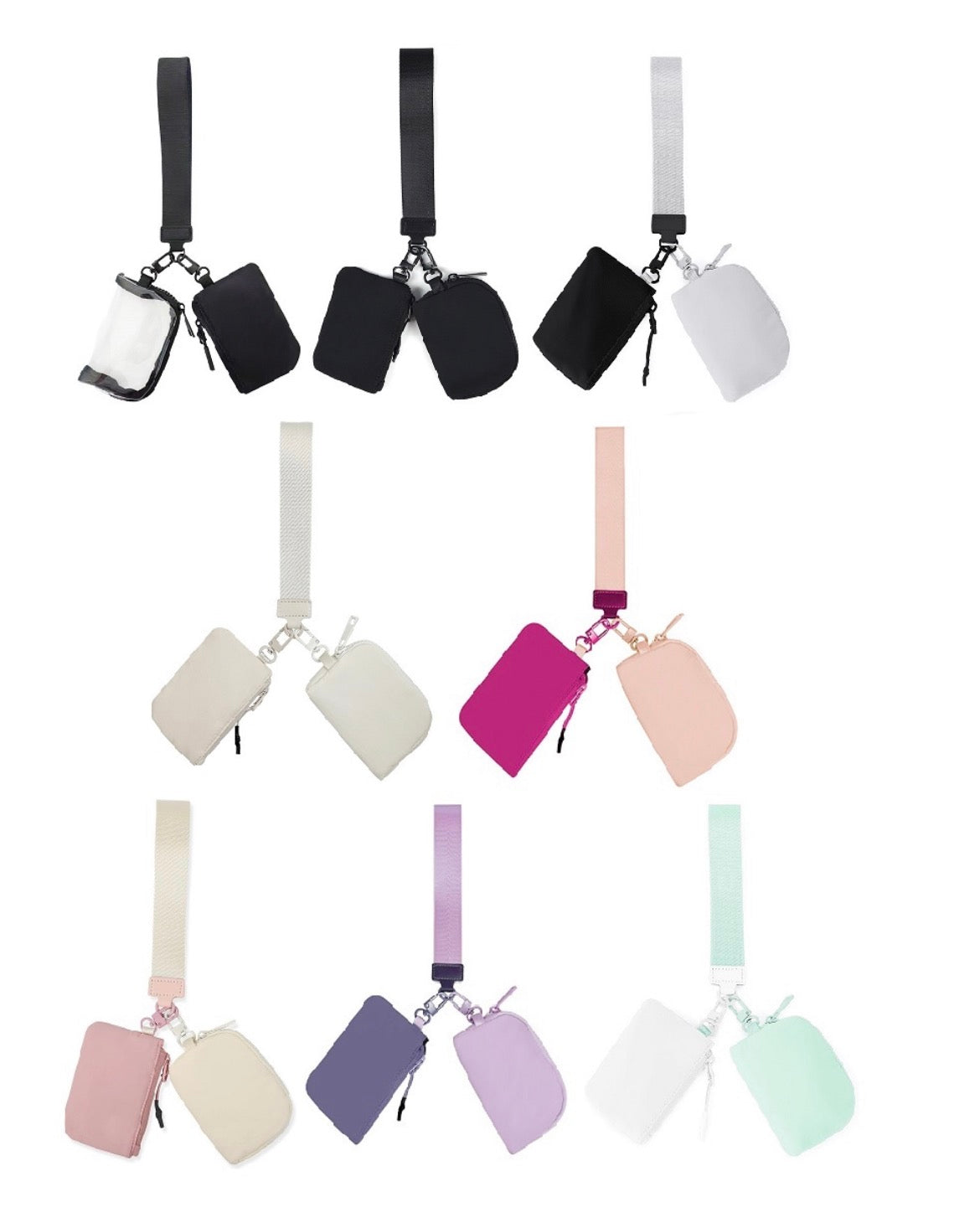 Dual pouch wristlet keychain wallet