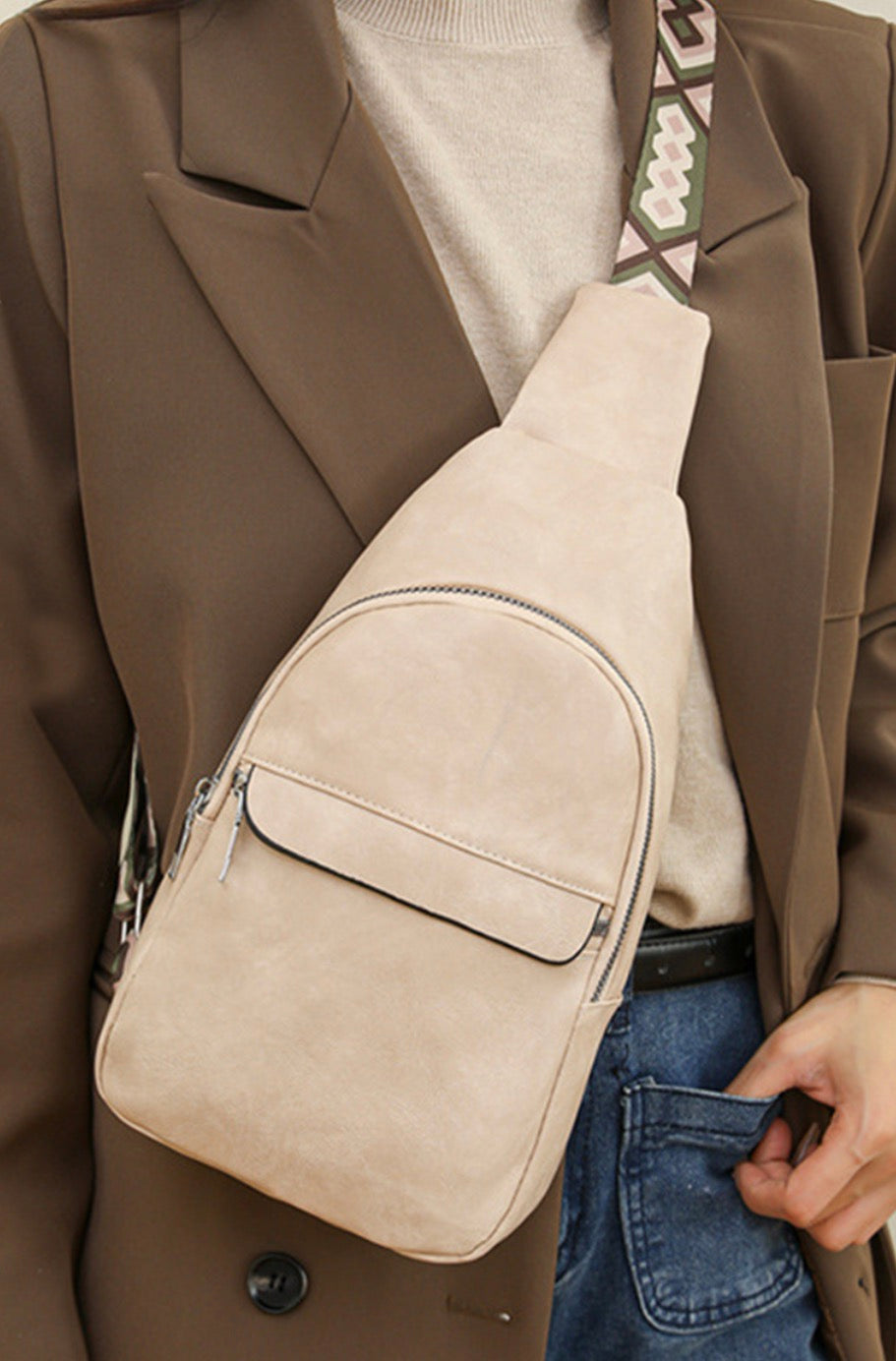 Guitar strap crossbody chest sling bag