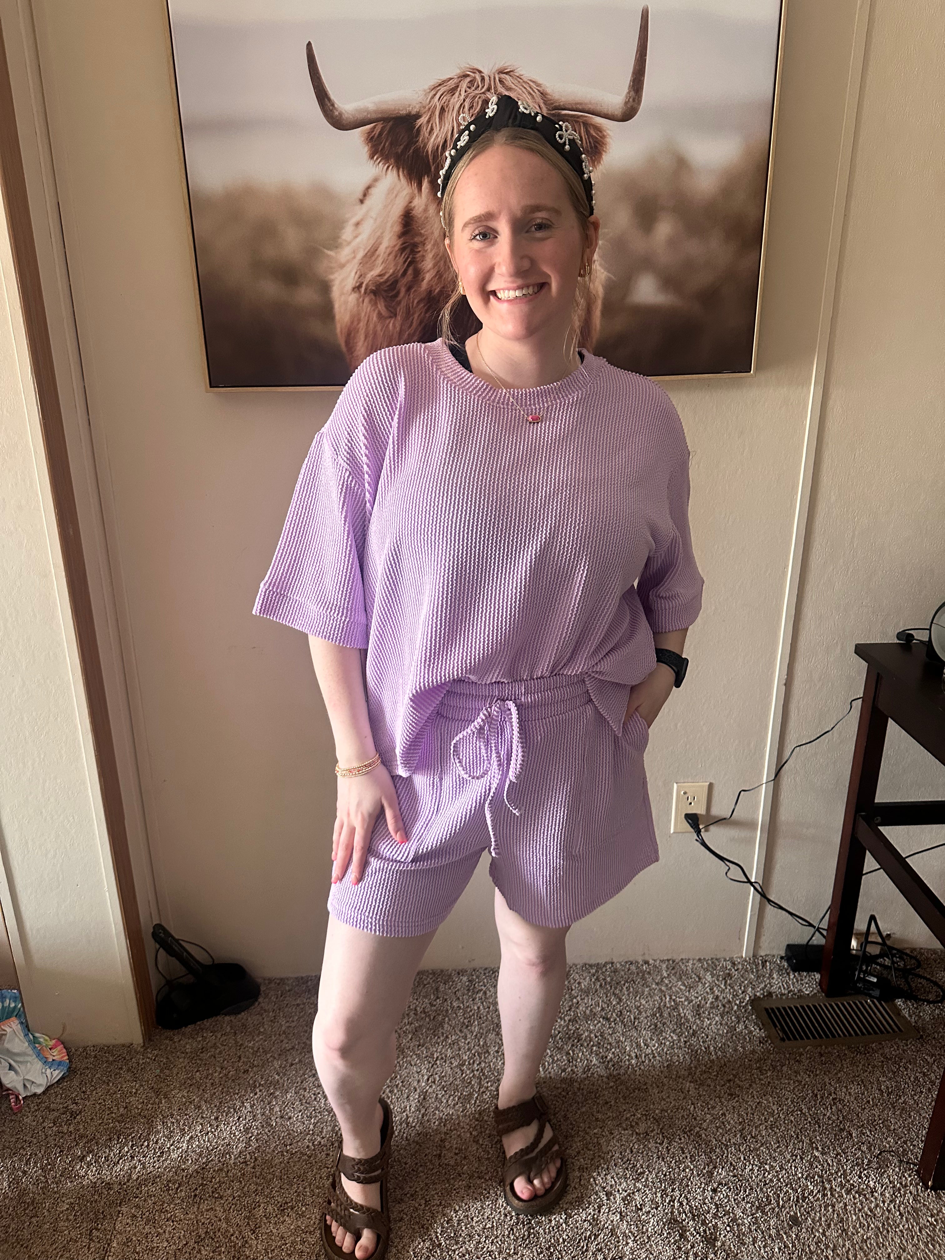 Ribbed Short Sleeve Set