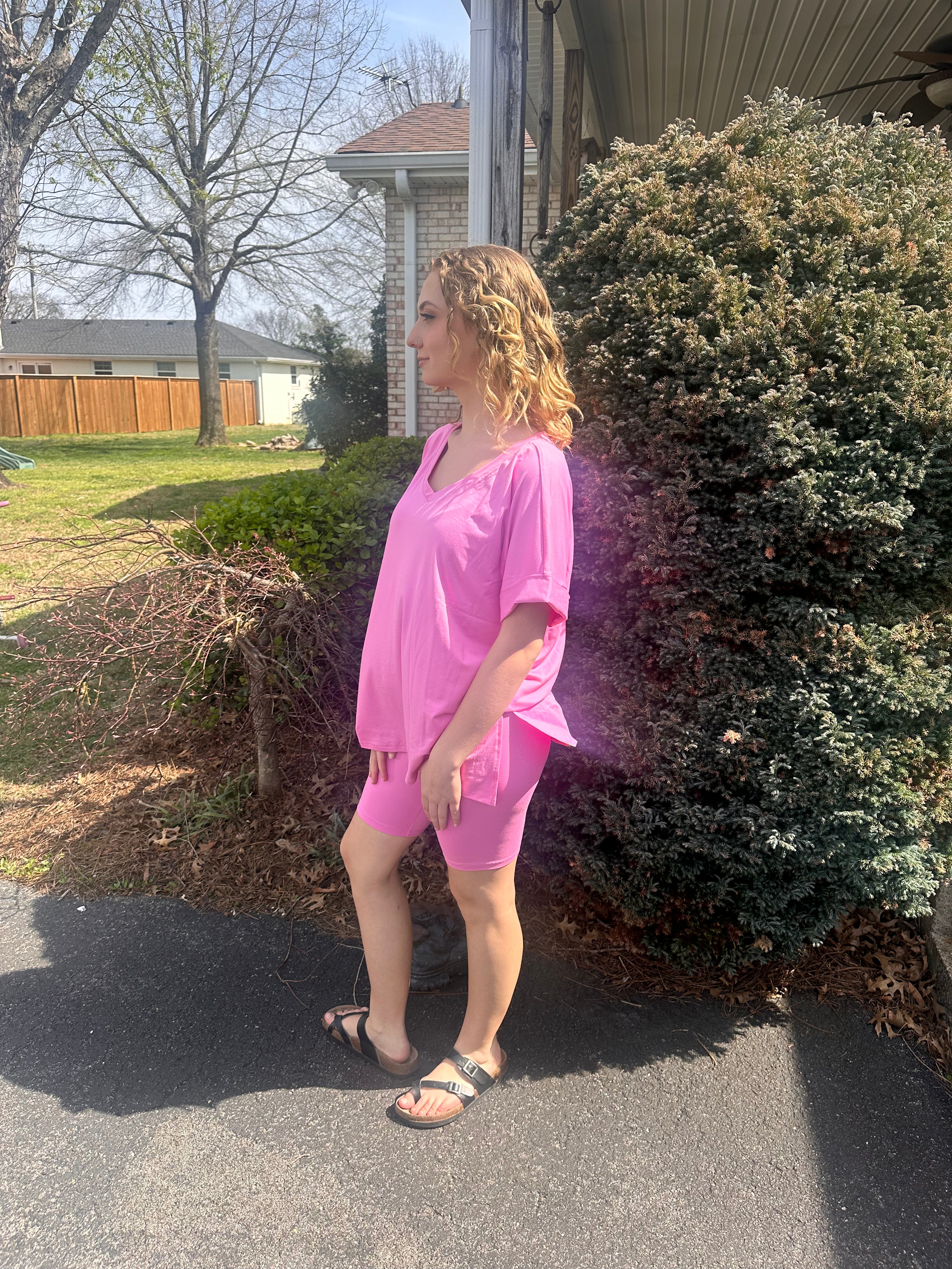 Butter Soft V-Neck Top & Biker Shorts