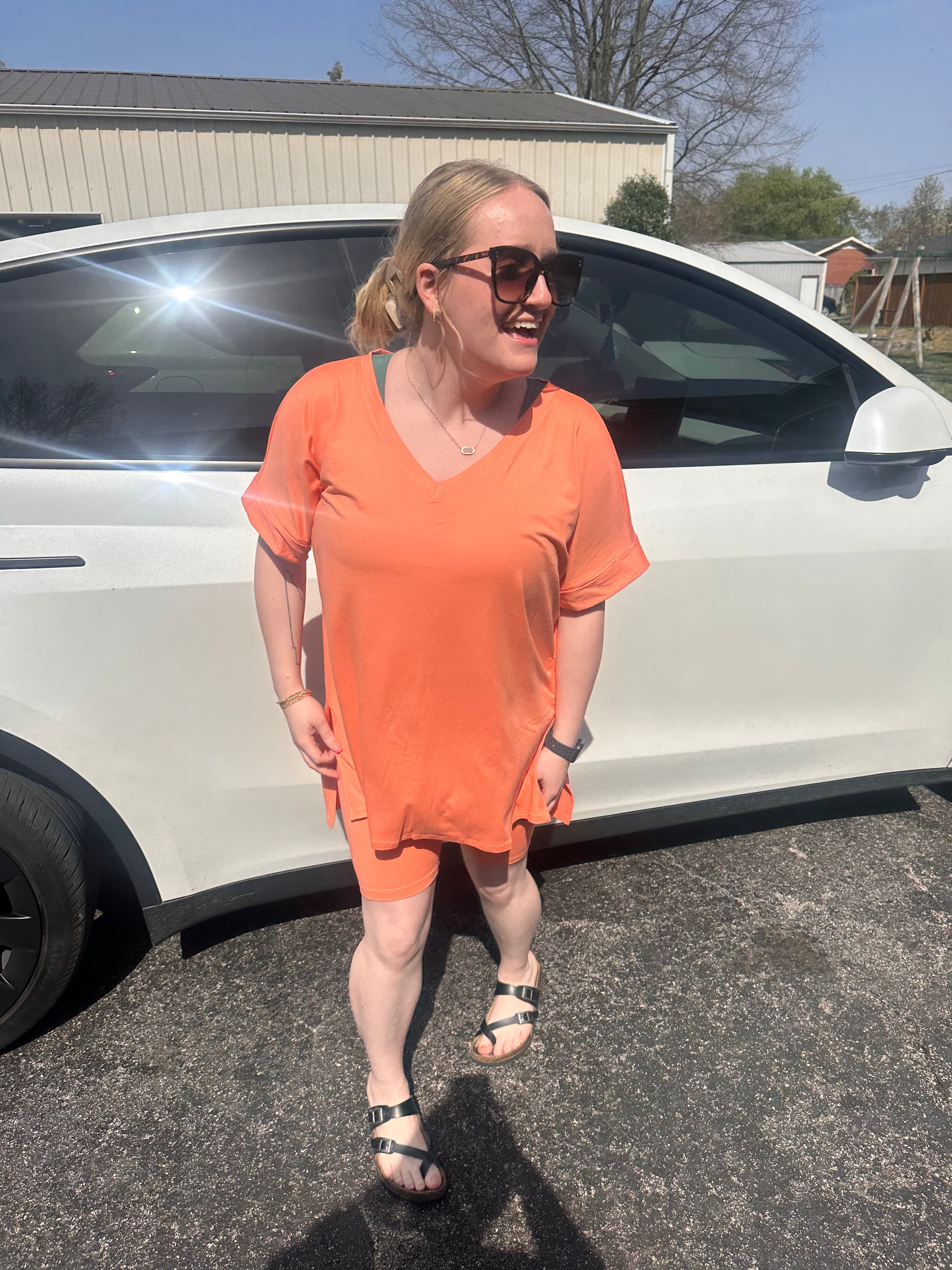 Butter Soft V-Neck Top & Biker Shorts