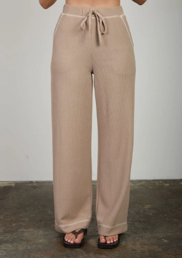 Drawstring Detail Ribbed Lounge Pants