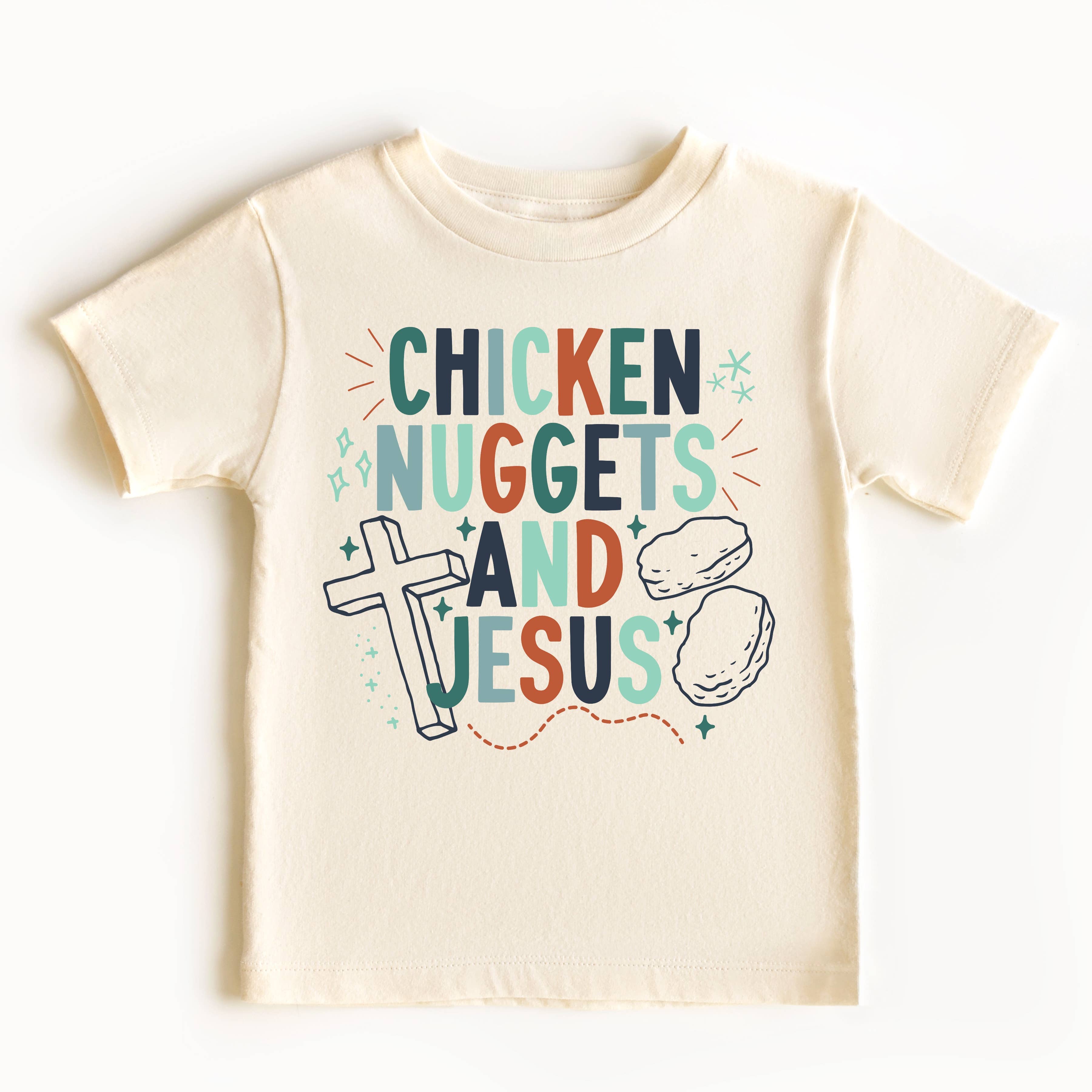 Chicken Nuggets and Jesus Christian Boy Toddler Tee