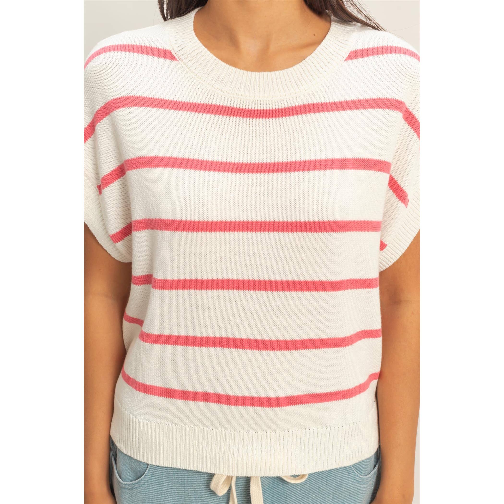 Striped Crew Neck Knit Top